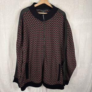Shaquille O’Neal XLG Red Geometric Print Casual Jacket Full Zip Size 3XLT NWT